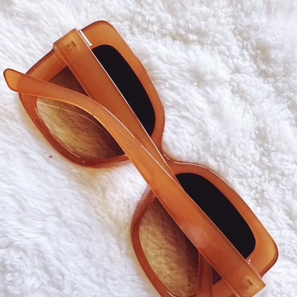 Eva Clear Gold Square-Framed Sunglasses